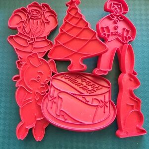 Vintage Tupperware Holiday Plastic Imprint Cookie Cutters Set of 6 (1970s) #2